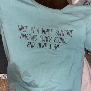 light teal tee shirt